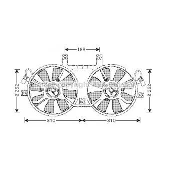 Ventilateur, refroidissement du moteur AVA QUALITY COOLING MT7519