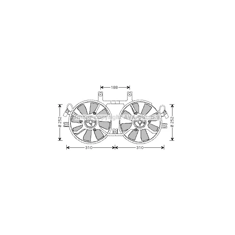 Ventilateur, refroidissement du moteur AVA QUALITY COOLING MT7519