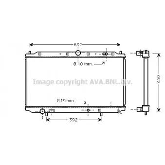 Radiateur, refroidissement du moteur AVA QUALITY COOLING MTA2101