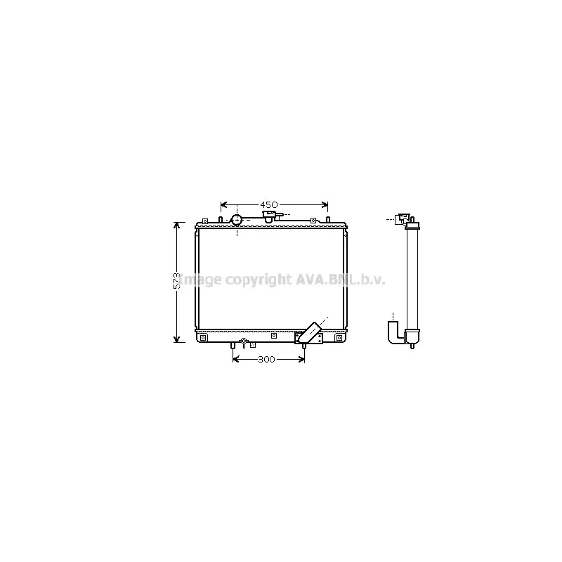 Radiateur, refroidissement du moteur AVA QUALITY COOLING MTA2162