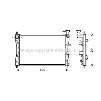 Radiateur, refroidissement du moteur AVA QUALITY COOLING MTA2172
