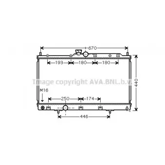 Radiateur, refroidissement du moteur AVA QUALITY COOLING MTA2198