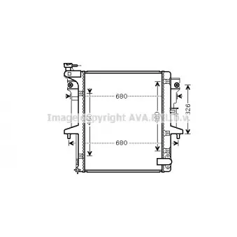 Radiateur, refroidissement du moteur AVA QUALITY COOLING MTA2202