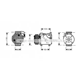 Compresseur, climatisation AVA QUALITY COOLING MTAK020