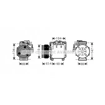 Compresseur, climatisation AVA QUALITY COOLING MTAK212