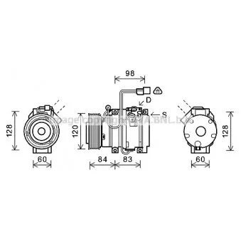 Compresseur, climatisation AVA QUALITY COOLING MTAK227