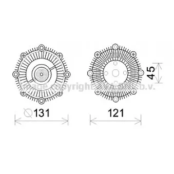 Embrayage, ventilateur de radiateur AVA QUALITY COOLING