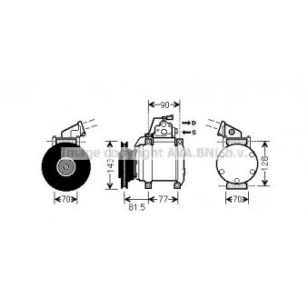 Compresseur, climatisation AVA QUALITY COOLING MTK216