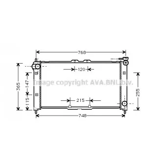 Radiateur, refroidissement du moteur AVA QUALITY COOLING MZ2072