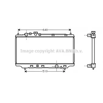 Radiateur, refroidissement du moteur AVA QUALITY COOLING MZ2098