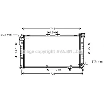 Radiateur, refroidissement du moteur AVA QUALITY COOLING MZ2101