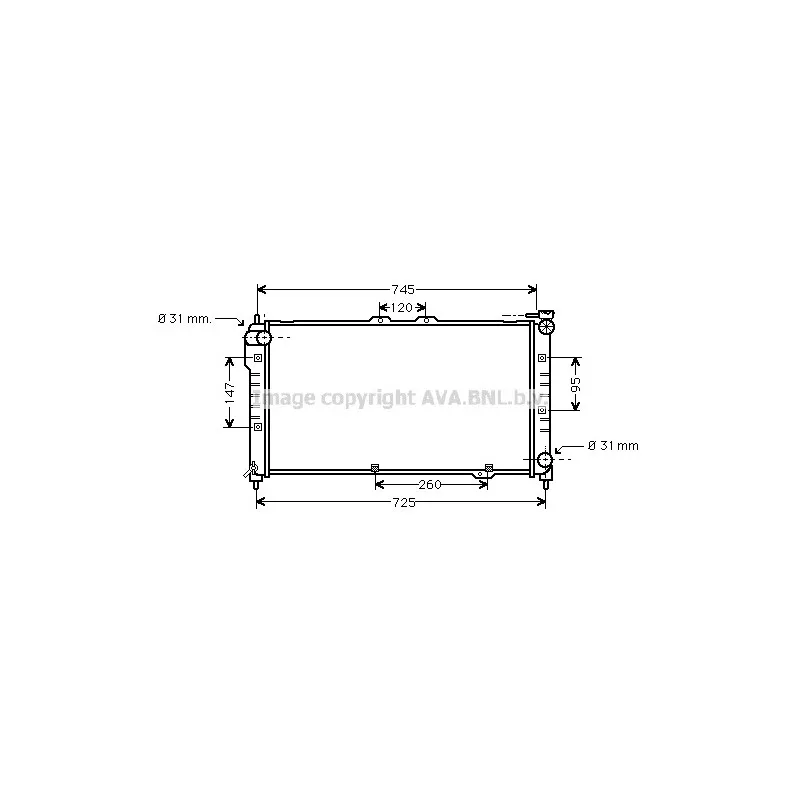 Radiateur, refroidissement du moteur AVA QUALITY COOLING MZ2101
