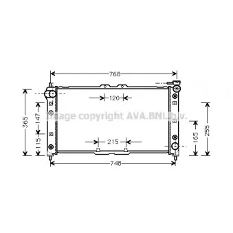 Radiateur, refroidissement du moteur AVA QUALITY COOLING MZ2137