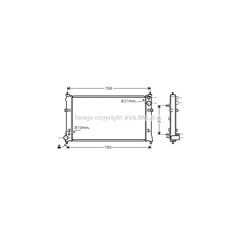 Radiateur, refroidissement du moteur AVA QUALITY COOLING MZ2182