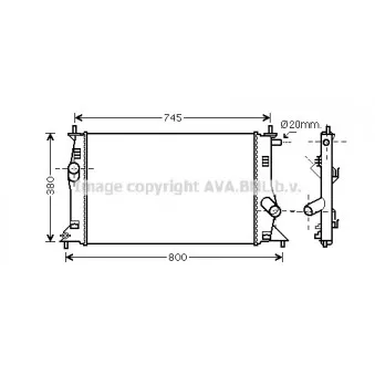 Radiateur, refroidissement du moteur AVA QUALITY COOLING MZ2183