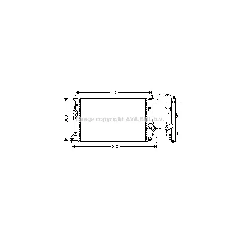 Radiateur, refroidissement du moteur AVA QUALITY COOLING MZ2183
