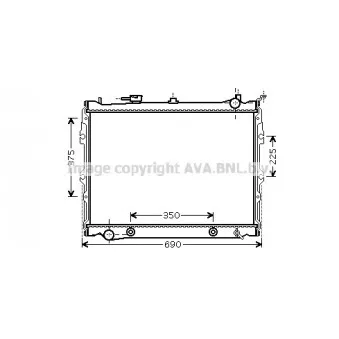 Radiateur, refroidissement du moteur AVA QUALITY COOLING MZ2190