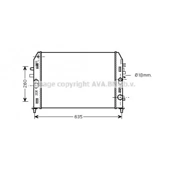 Radiateur, refroidissement du moteur AVA QUALITY COOLING MZ2205