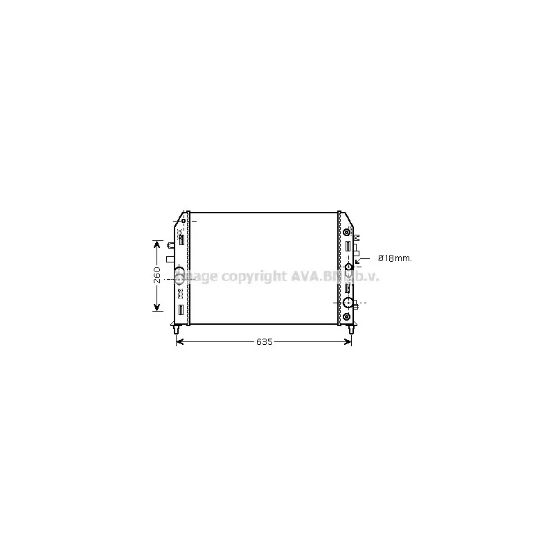Radiateur, refroidissement du moteur AVA QUALITY COOLING MZ2206