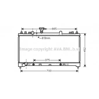 Radiateur, refroidissement du moteur AVA QUALITY COOLING MZ2220