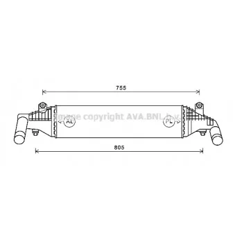 Intercooler, échangeur AVA QUALITY COOLING MZ4267