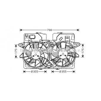 Ventilateur, refroidissement du moteur AVA QUALITY COOLING MZ7532