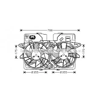 Ventilateur, refroidissement du moteur AVA QUALITY COOLING MZ7533