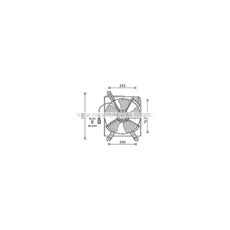 Ventilateur, refroidissement du moteur AVA QUALITY COOLING MZ7542