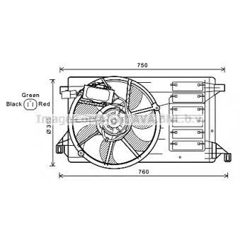 Ventilateur, refroidissement du moteur AVA QUALITY COOLING MZ7545