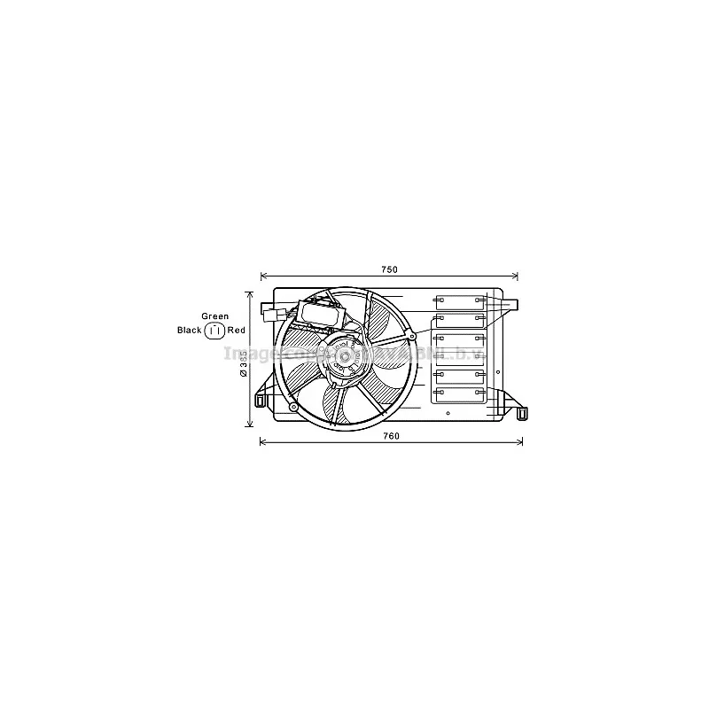 Ventilateur, refroidissement du moteur AVA QUALITY COOLING MZ7545