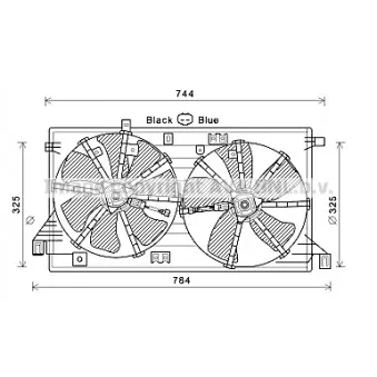 Ventilateur, refroidissement du moteur AVA QUALITY COOLING MZ7550