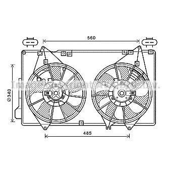 Ventilateur, refroidissement du moteur AVA QUALITY COOLING MZ7553