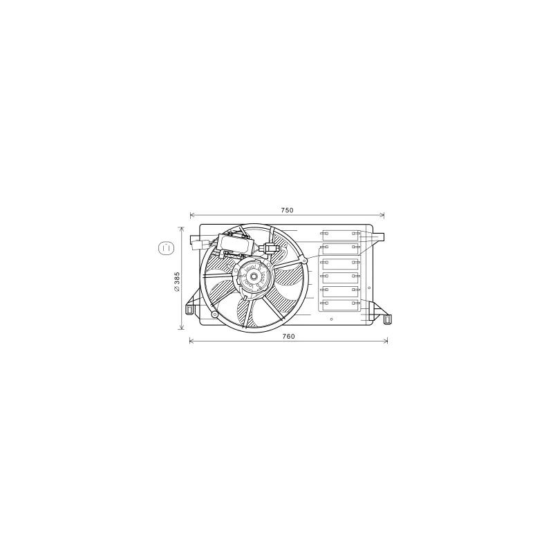 Ventilateur, refroidissement du moteur AVA QUALITY COOLING MZ7554