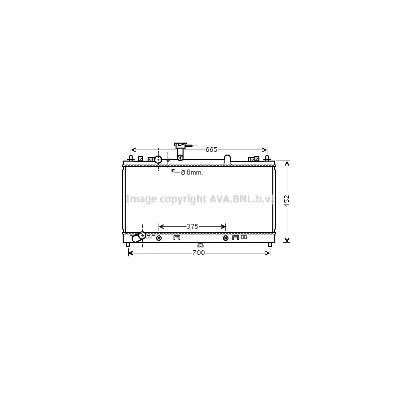 Radiateur, refroidissement du moteur AVA QUALITY COOLING MZA2225