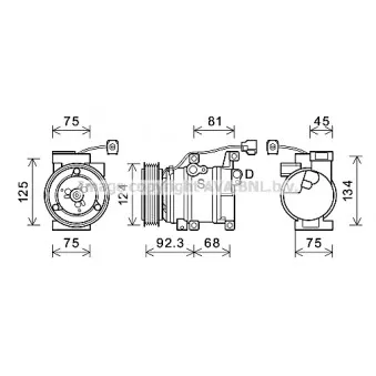 Compresseur, climatisation AVA QUALITY COOLING MZAK219