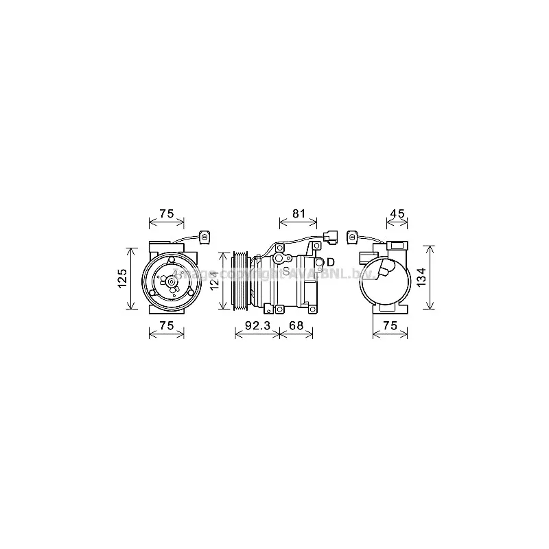 Compresseur, climatisation AVA QUALITY COOLING MZAK219