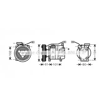 Compresseur, climatisation AVA QUALITY COOLING MZK207