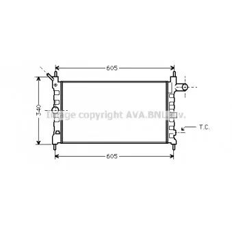 Radiateur, refroidissement du moteur AVA QUALITY COOLING OL2022