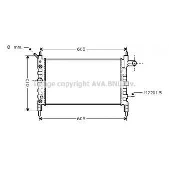 Radiateur, refroidissement du moteur AVA QUALITY COOLING OL2026