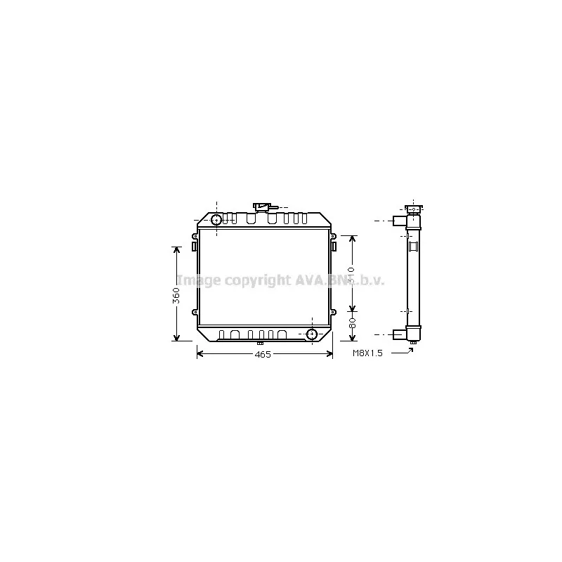 Radiateur, refroidissement du moteur AVA QUALITY COOLING OL2027