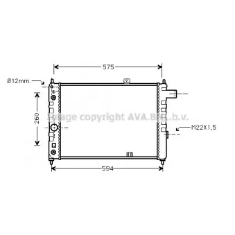 Radiateur, refroidissement du moteur AVA QUALITY COOLING OL2051