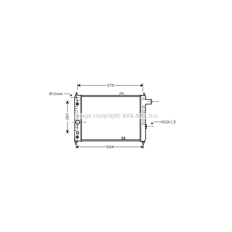 Radiateur, refroidissement du moteur AVA QUALITY COOLING OL2051