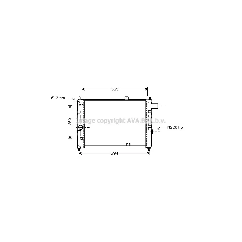 Radiateur, refroidissement du moteur AVA QUALITY COOLING OL2052