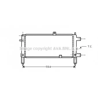 Radiateur, refroidissement du moteur AVA QUALITY COOLING OL2053
