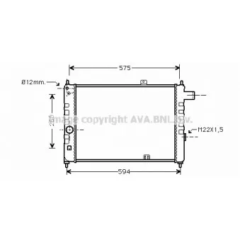 Radiateur, refroidissement du moteur AVA QUALITY COOLING OL2055