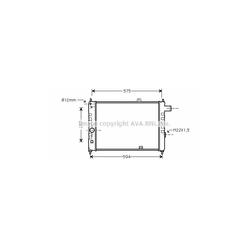 Radiateur, refroidissement du moteur AVA QUALITY COOLING OL2055