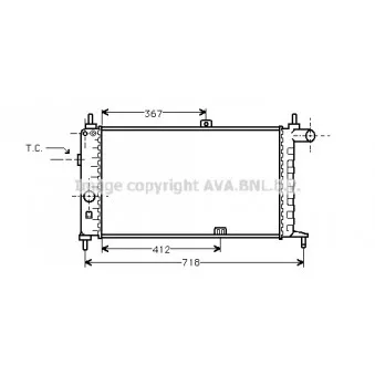 Radiateur, refroidissement du moteur AVA QUALITY COOLING OL2064