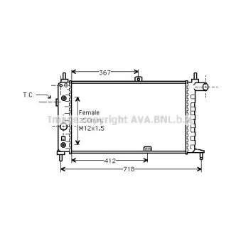 Radiateur, refroidissement du moteur AVA QUALITY COOLING OL2065