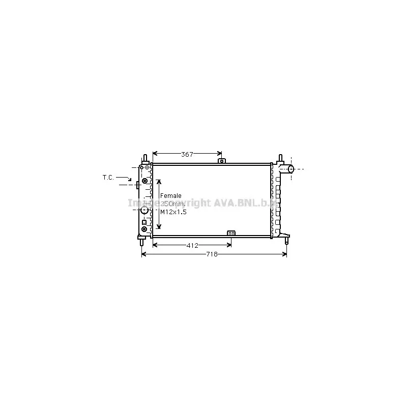 Radiateur, refroidissement du moteur AVA QUALITY COOLING OL2065