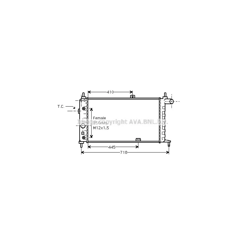 Radiateur, refroidissement du moteur AVA QUALITY COOLING OL2067